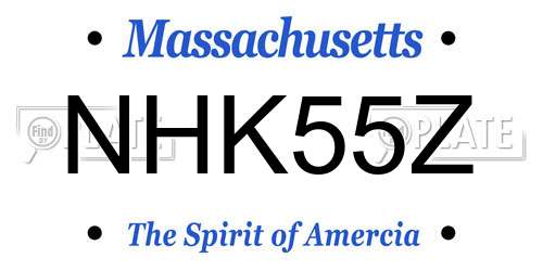 NHK55Z Massachusetts License Plate
