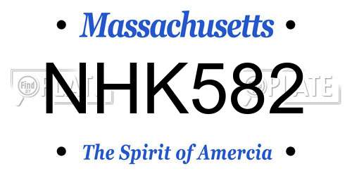 NHK582 Massachusetts License Plate