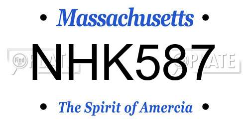 NHK587 Massachusetts License Plate
