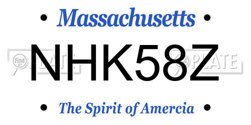 NHK58Z Massachusetts License Plate