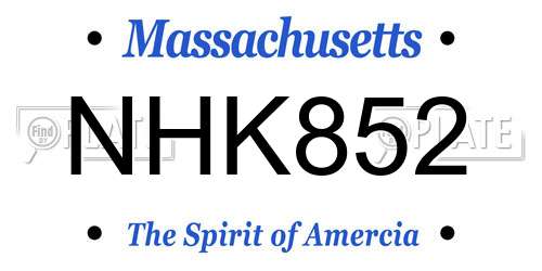 NHK852 Massachusetts License Plate