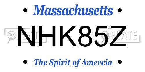 NHK85Z Massachusetts License Plate