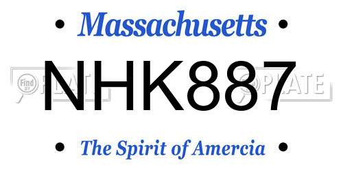 NHK887 Massachusetts License Plate