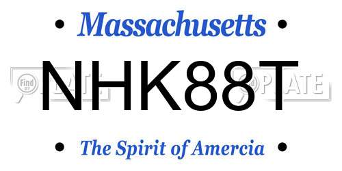 NHK88T Massachusetts License Plate