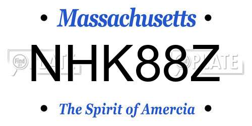 NHK88Z Massachusetts License Plate