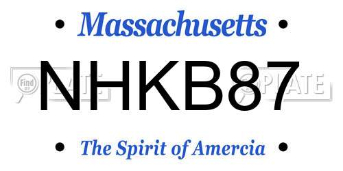 NHKB87 Massachusetts License Plate