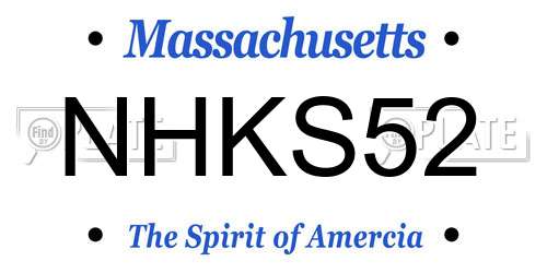 NHKS52 Massachusetts License Plate