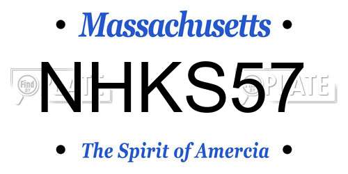 NHKS57 Massachusetts License Plate