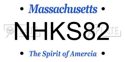 NHKS82 Massachusetts License Plate