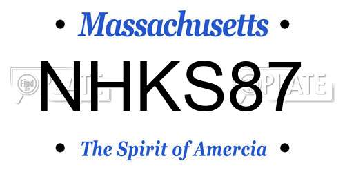 NHKS87 Massachusetts License Plate