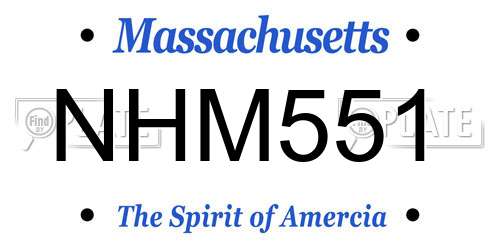 NHM551 Massachusetts License Plate