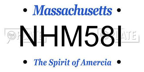 NHM58I Massachusetts License Plate