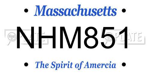 NHM851 Massachusetts License Plate