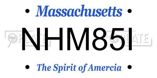 NHM85I Massachusetts License Plate