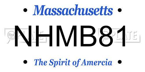 NHMB81 Massachusetts License Plate