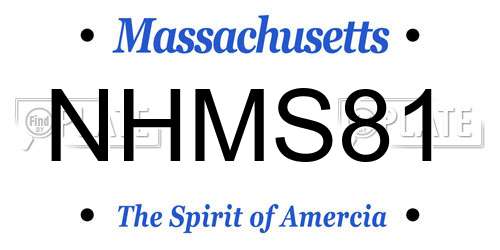 NHMS81 Massachusetts License Plate