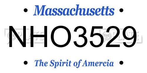 NHO3529 Massachusetts License Plate