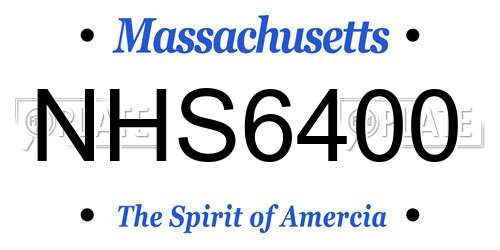 NHS6400 Massachusetts License Plate