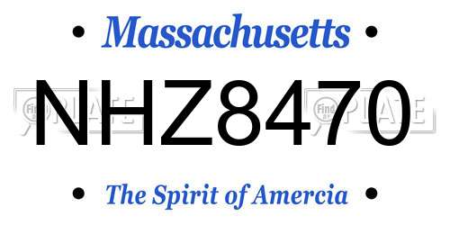 NHZ8470 Massachusetts License Plate