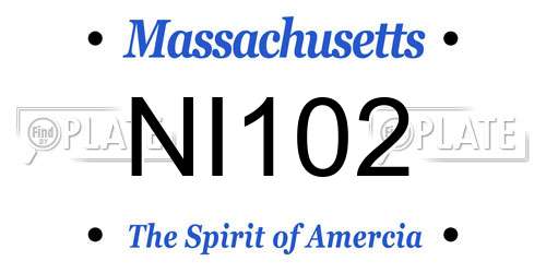 NI102 Massachusetts License Plate
