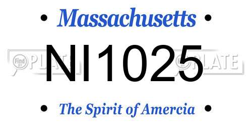 NI1025 Massachusetts License Plate