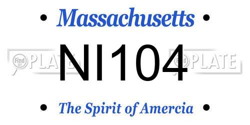 NI104 Massachusetts License Plate