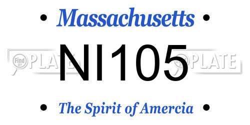 NI105 Massachusetts License Plate