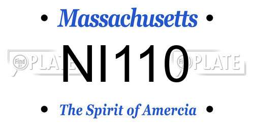 NI110 Massachusetts License Plate