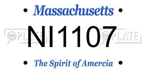 NI1107 Massachusetts License Plate