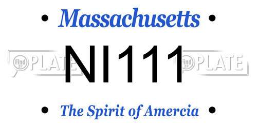 NI111 Massachusetts License Plate