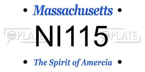 NI115 Massachusetts License Plate