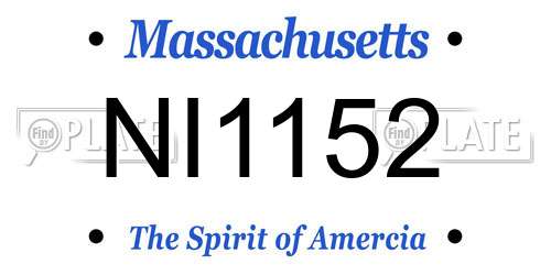 NI1152 Massachusetts License Plate