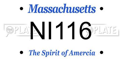 NI116 Massachusetts License Plate