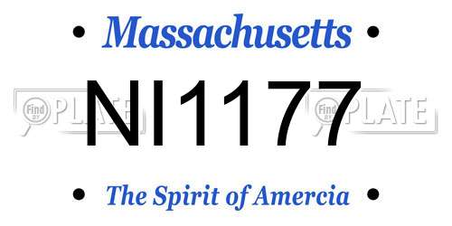 NI1177 Massachusetts License Plate