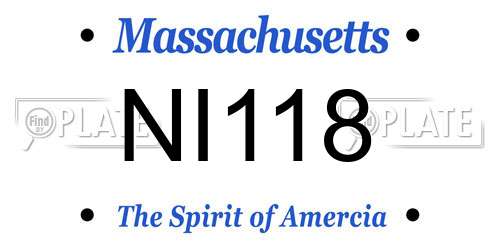 NI118 Massachusetts License Plate