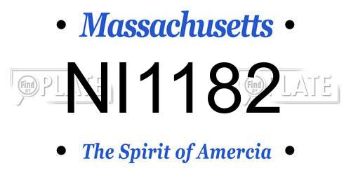 NI1182 Massachusetts License Plate