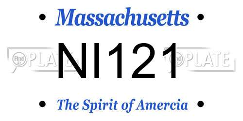 NI121 Massachusetts License Plate