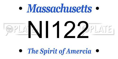 NI122 Massachusetts License Plate