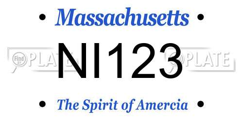 NI123 Massachusetts License Plate
