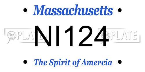 NI124 Massachusetts License Plate
