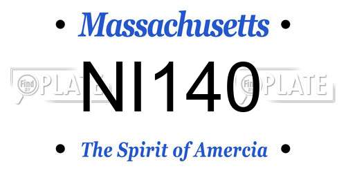 NI140 Massachusetts License Plate