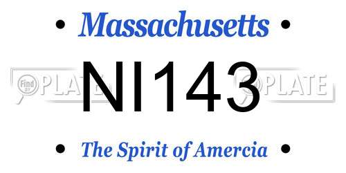 NI143 Massachusetts License Plate