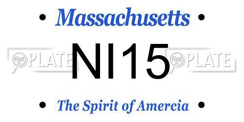 NI15 Massachusetts License Plate