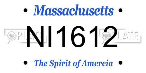 NI1612 Massachusetts License Plate