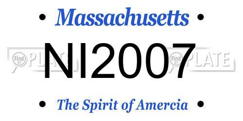 NI2007 Massachusetts License Plate