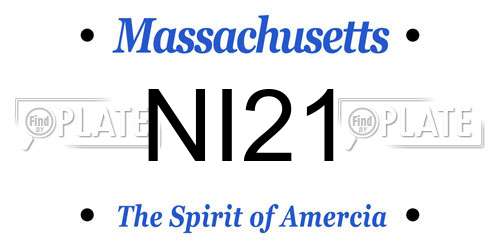 NI21 Massachusetts License Plate