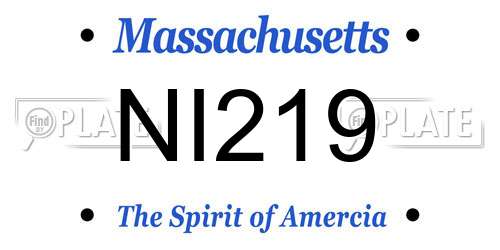 NI219 Massachusetts License Plate