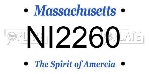 NI2260 Massachusetts License Plate