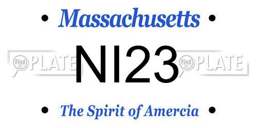 NI23 Massachusetts License Plate