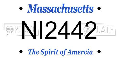 NI2442 Massachusetts License Plate